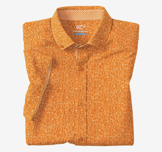 Game Day XC4® Short-Sleeve Multi-Sport Print Shirt - Orange