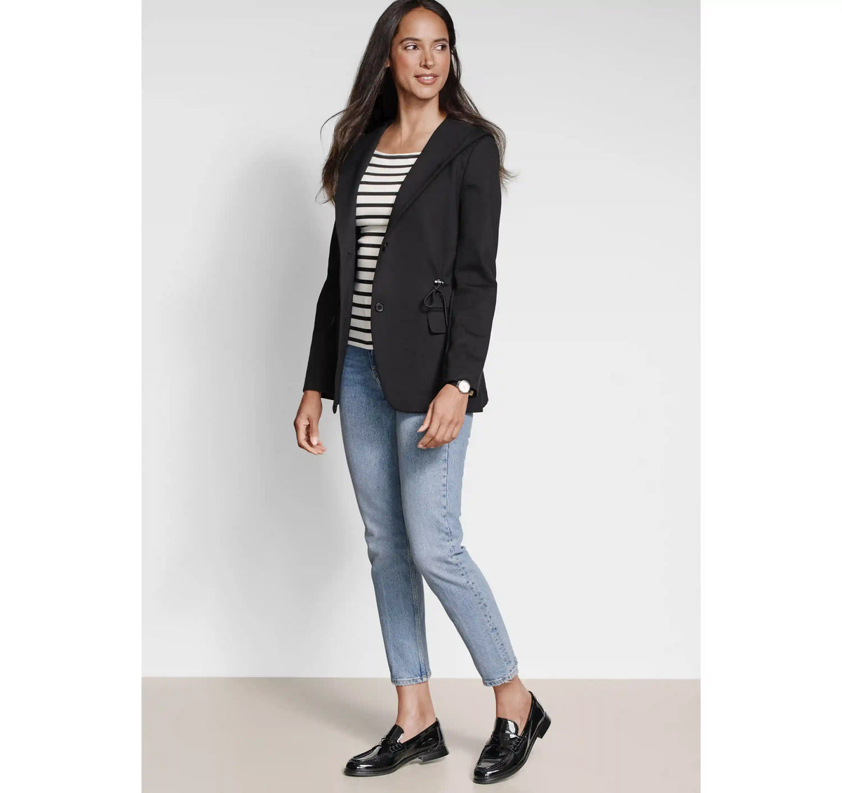 XC Flex® Shawl-Collar Blazer with Hood - Black