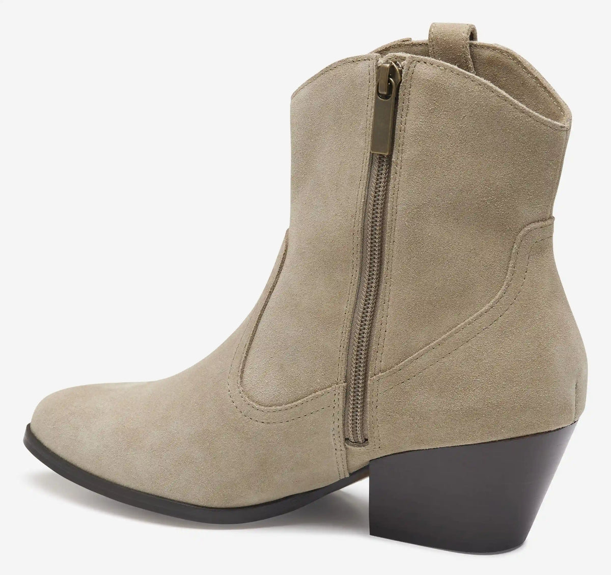 Tristen Western Bootie - Taupe Waterproof Suede