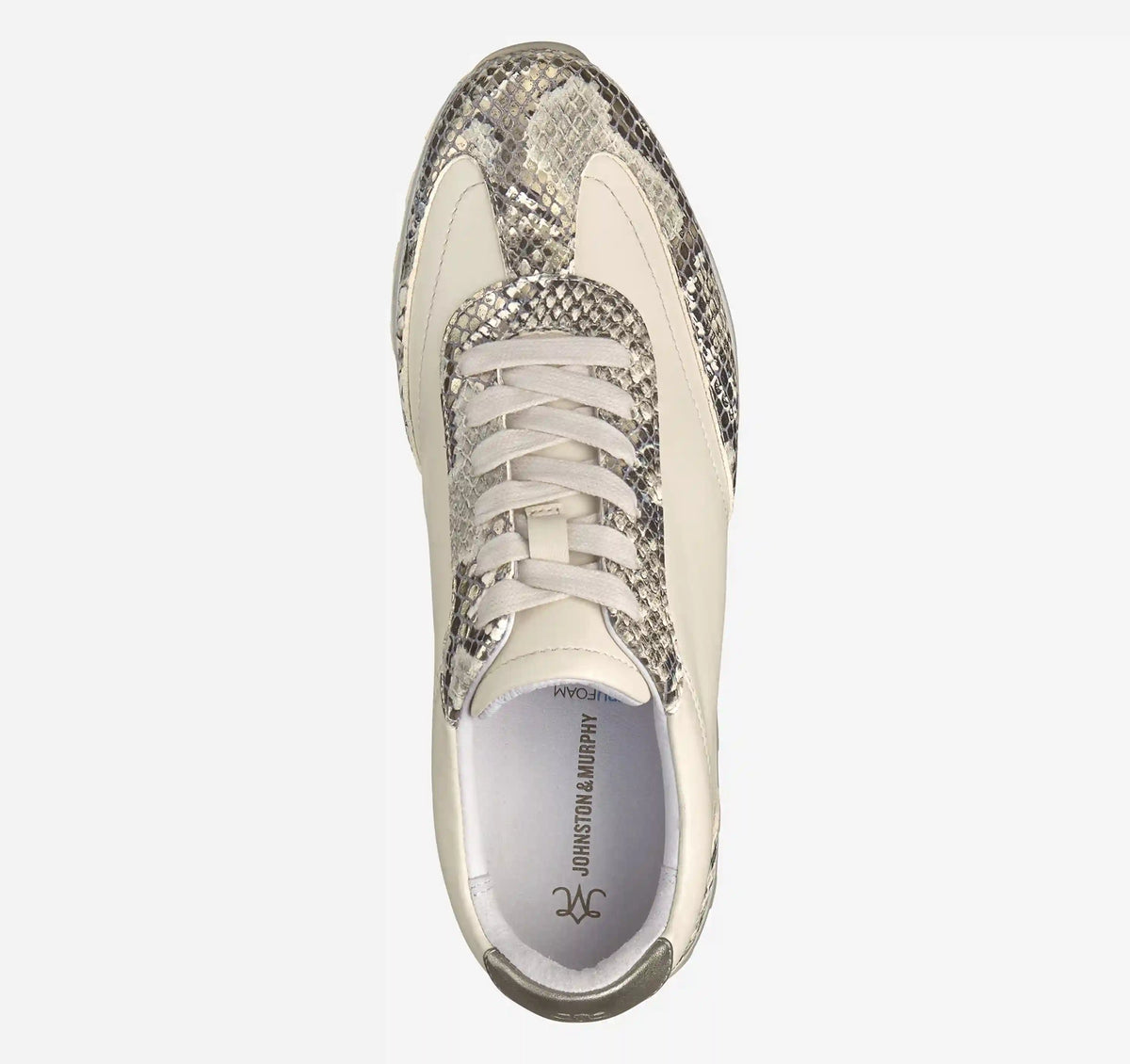 Piper T-Toe Lace-Up - Pewter Metallic Snake-Embossed Leather/Bone Glove Leather