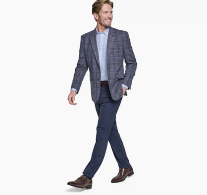 Dress Plaid Blazer - Blue/Tan Plaid