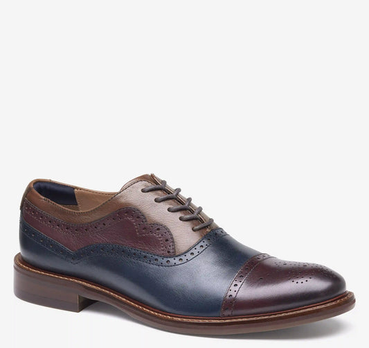 Conard 2.0 Cap Toe - Burgundy/Navy/Tan Hand-Finished Full-Grain Leather