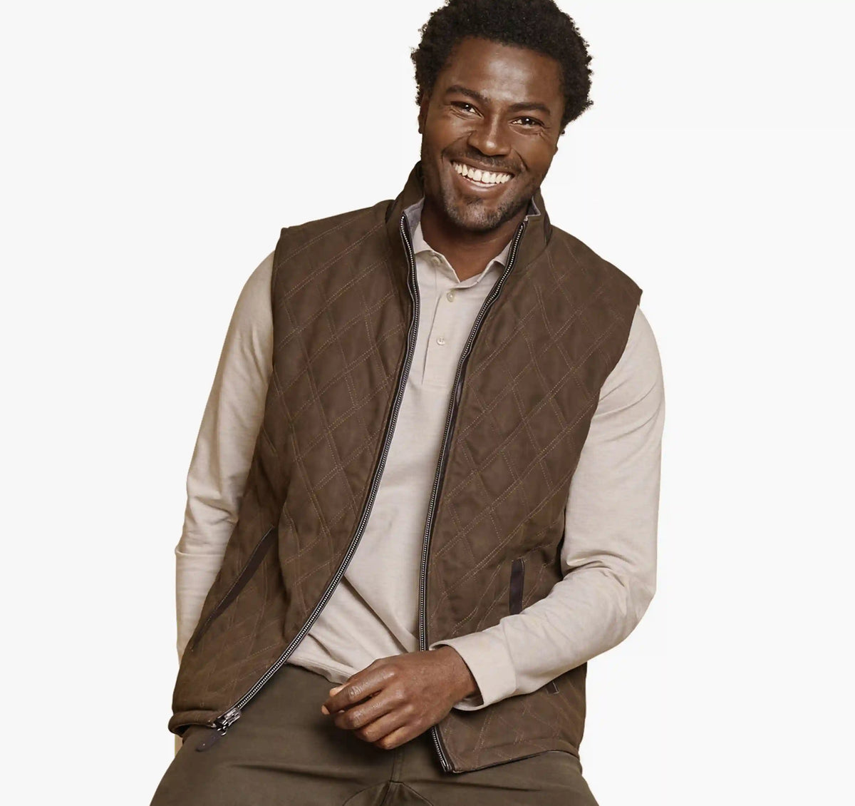 Upton Reversible Vest - Light Brown/Brown Plaid