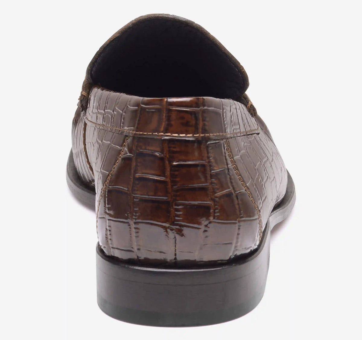 Humphrey Bit Loafer - Brown Croc-Embossed Full-Grain Leather
