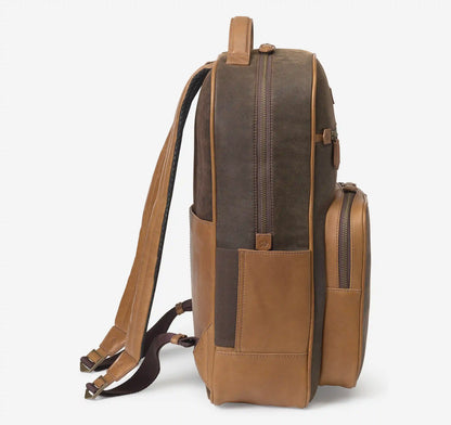 Rhodes Backpack - Brown Antique Cotton/Tan Full Grain