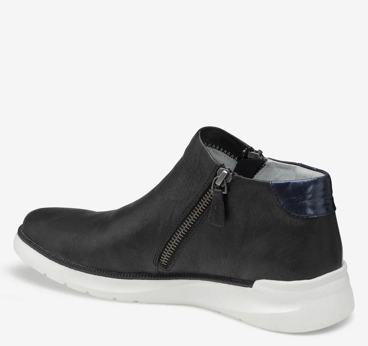 Emery Zip Bootie - Black Italian Washed Sheepskin