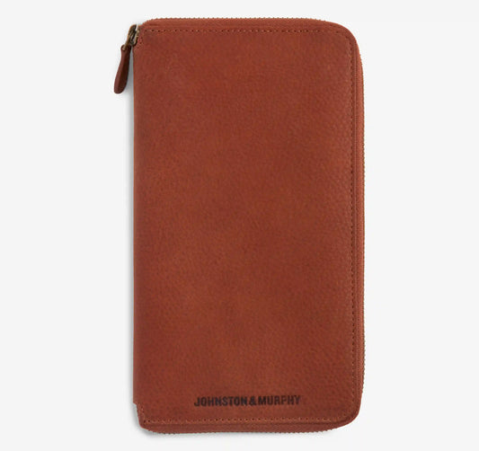 Pebbled Travel Wallet - Brown