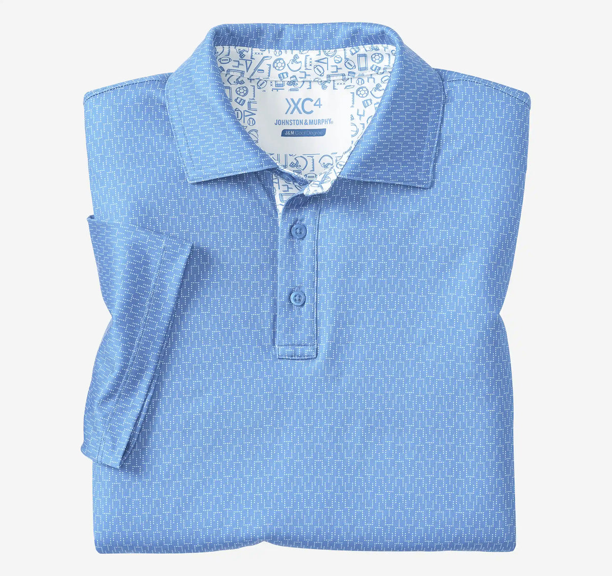 Game Day XC4® Goal Post Print Polo - Light Blue