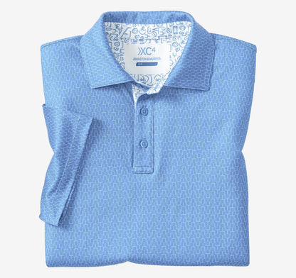 Game Day XC4® Goal Post Print Polo - Light Blue