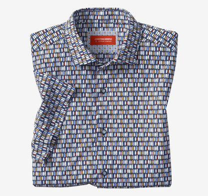 XC+™ Motion Short-Sleeve Print Knit Shirt - Navy Surfboard