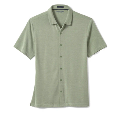 Vintage Birdseye Button-Front Shirt - Green