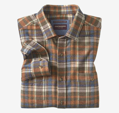 Woodson Heathered Shirt - Brown Multi Plaid