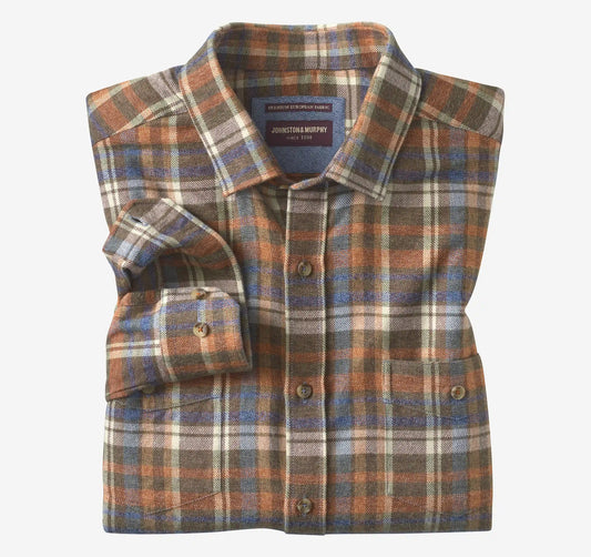 Woodson Heathered Shirt - Brown Multi Plaid