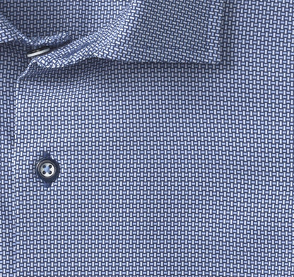 XC+™ Motion Long-Sleeve Dress Knit Shirt - Navy Basketweave