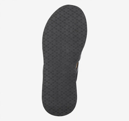 Colleen Triple-Band Slide - Black Nappa Leather