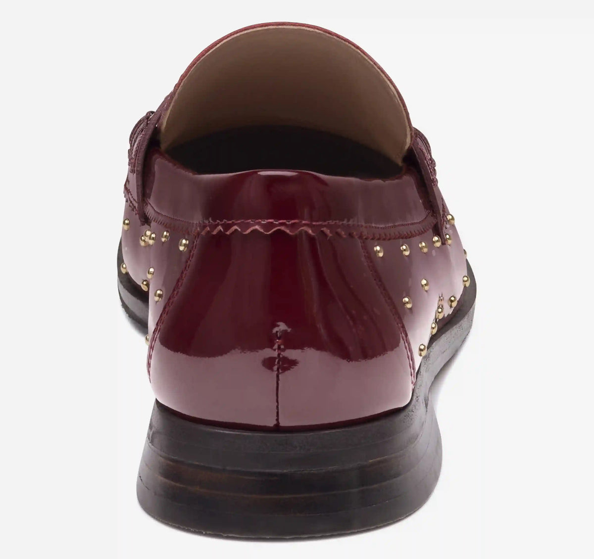 Gillian Studded Penny Loafer - Merlot Patent Leather