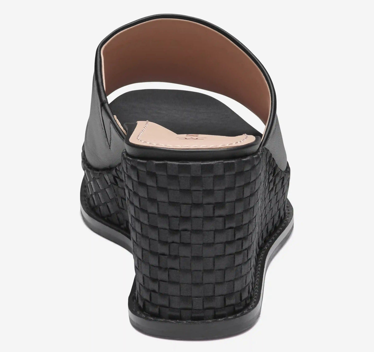 Mallory Slide Wedge - Black Nappa Leather