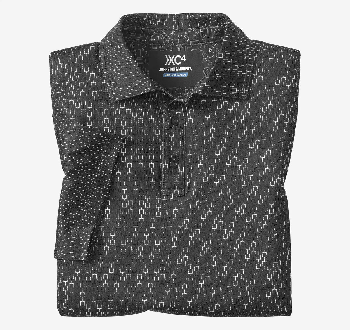 Game Day XC4® Goal Post Print Polo - Black