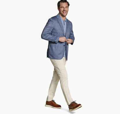 XC Flex® Pinnacle Knit Blazer - Blue/Tan Shadow Plaid