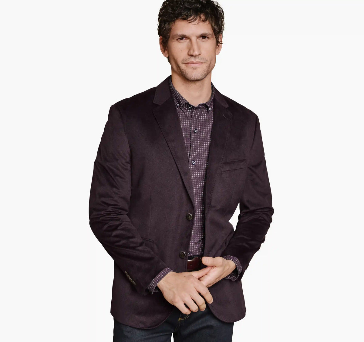 Printed Plush 175th Anniversary Blazer - Burgundy
