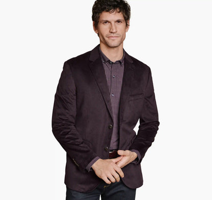 Printed Plush 175th Anniversary Blazer - Burgundy