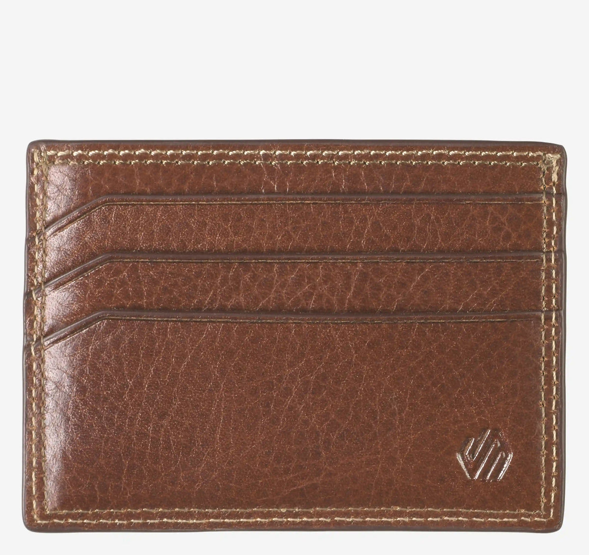 Double Contrast Stitch Weekender Card Wallet - Tan