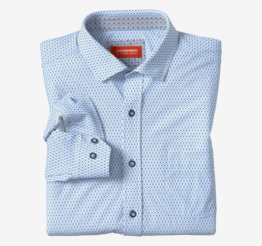XC+™ Motion Long-Sleeve Print Knit Shirt - Blue Tulip
