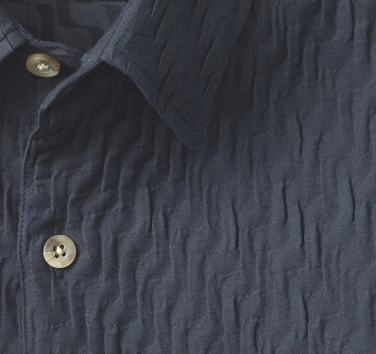 Monterey Textured Short-Sleeve Shirt - Navy Diagonal Bar