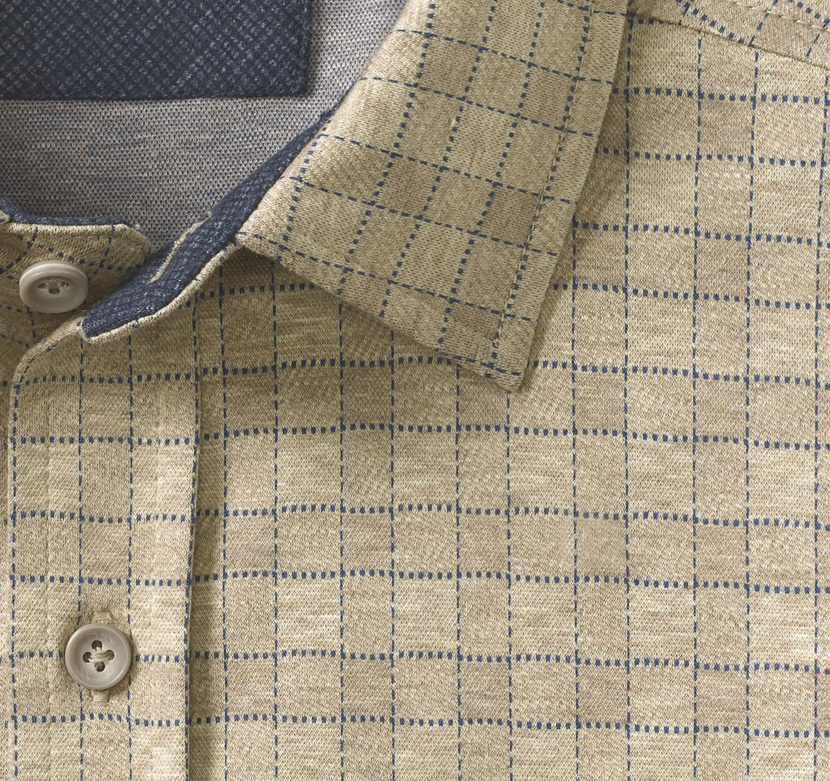 Eason Knit Shirt - Oatmeal Gingham