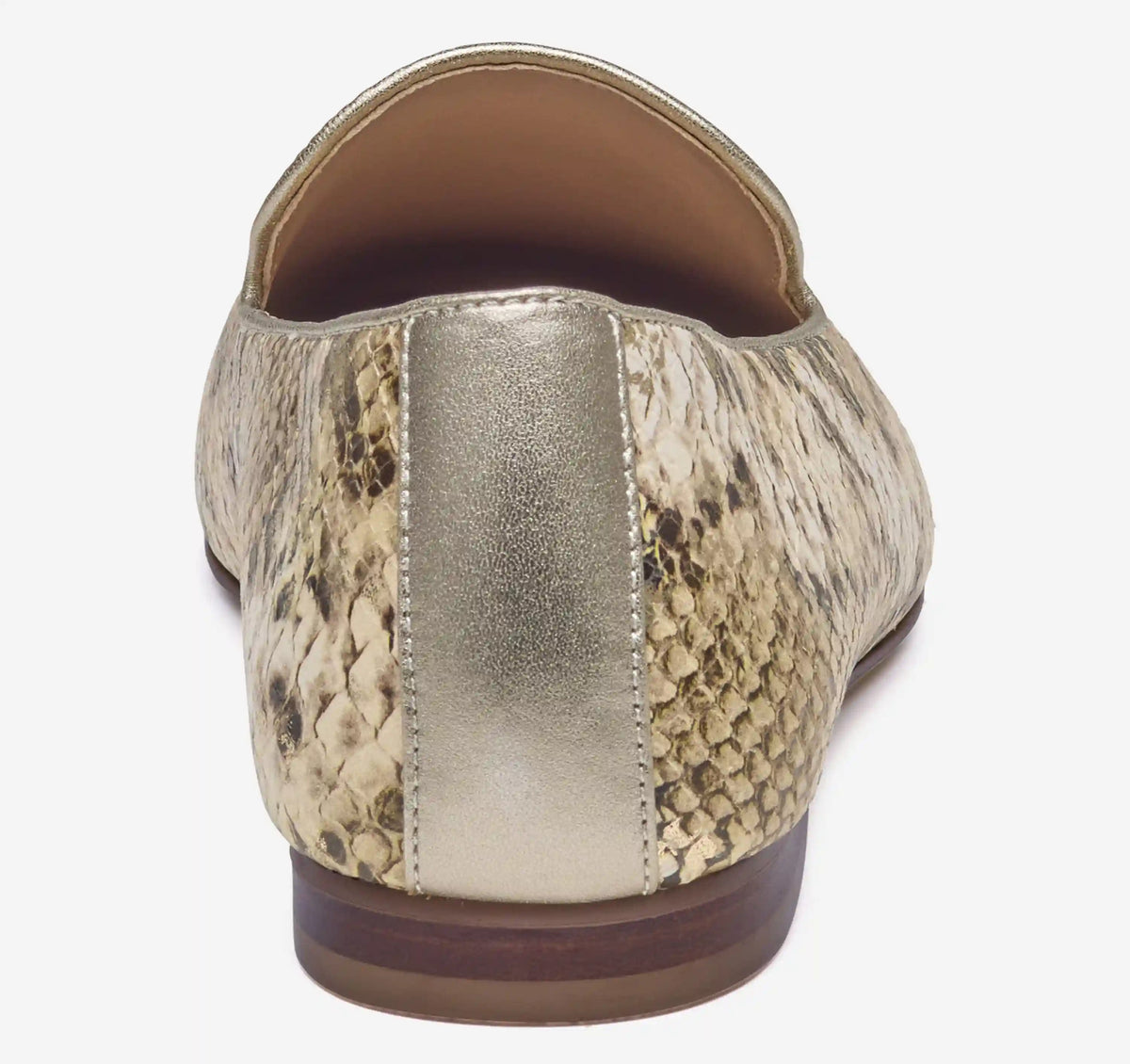 Isabel Venetian Loafer - Gold Metallic Snake-Embossed Leather
