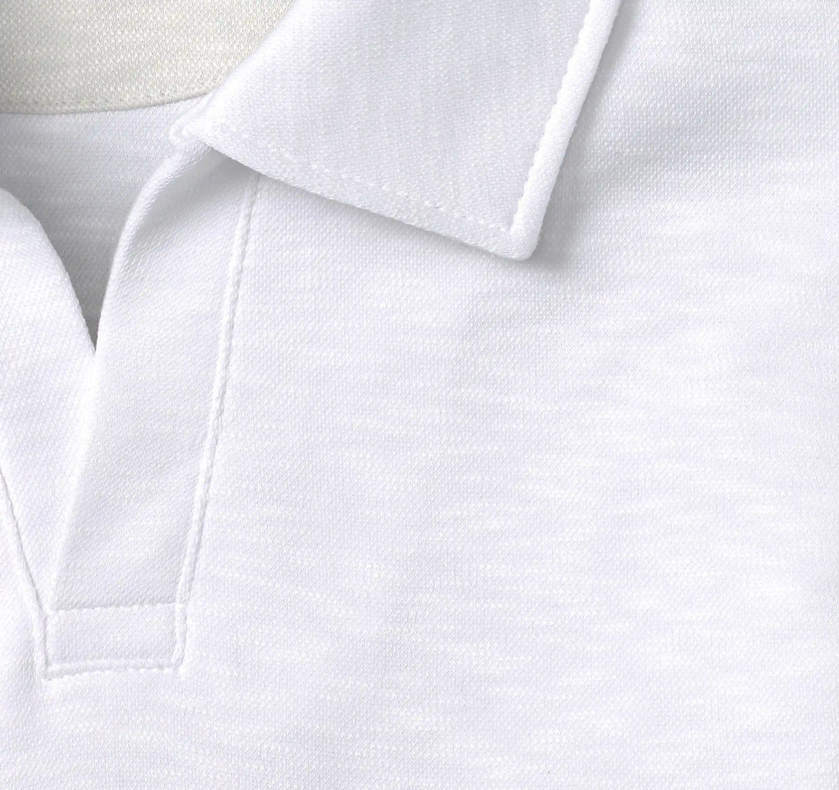 Vintage Slub V-Neck Polo - White