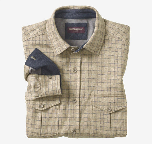 Eason Knit Shirt - Oatmeal Gingham