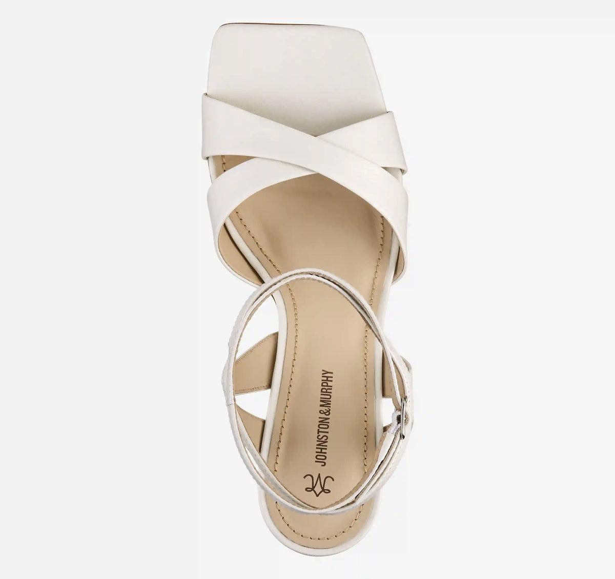 Christine Cross-Band Sandal - White Glove Leather