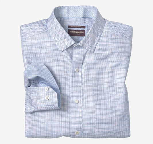 Ovation Non-Iron Dress Shirt - Pink Cross Hatch