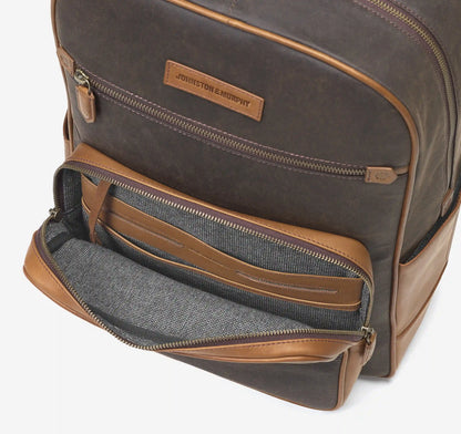 Rhodes Backpack - Brown Antique Cotton/Tan Full Grain