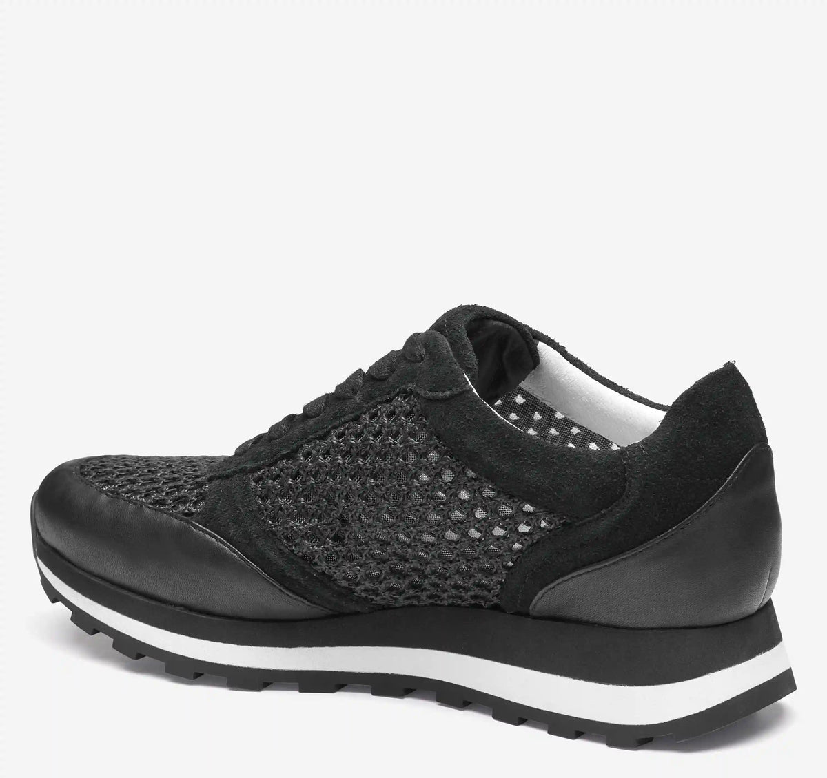 Piper Crochet Lace-Up - Black Suede/Crochet