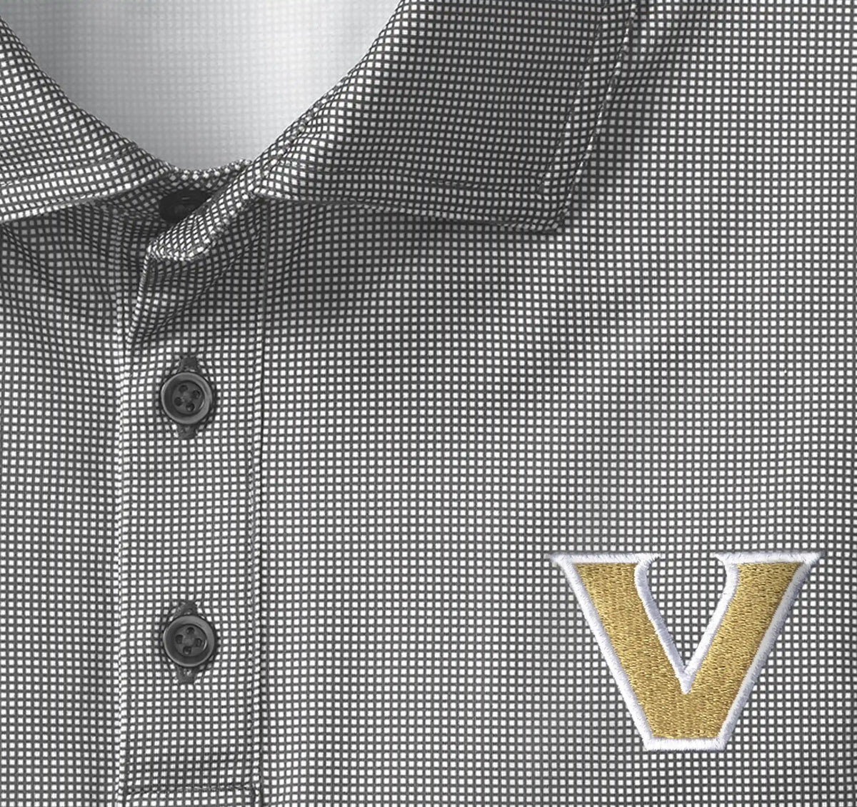 Collegiate XC+™ Gingham Polo - Vanderbilt University - Black Shirt