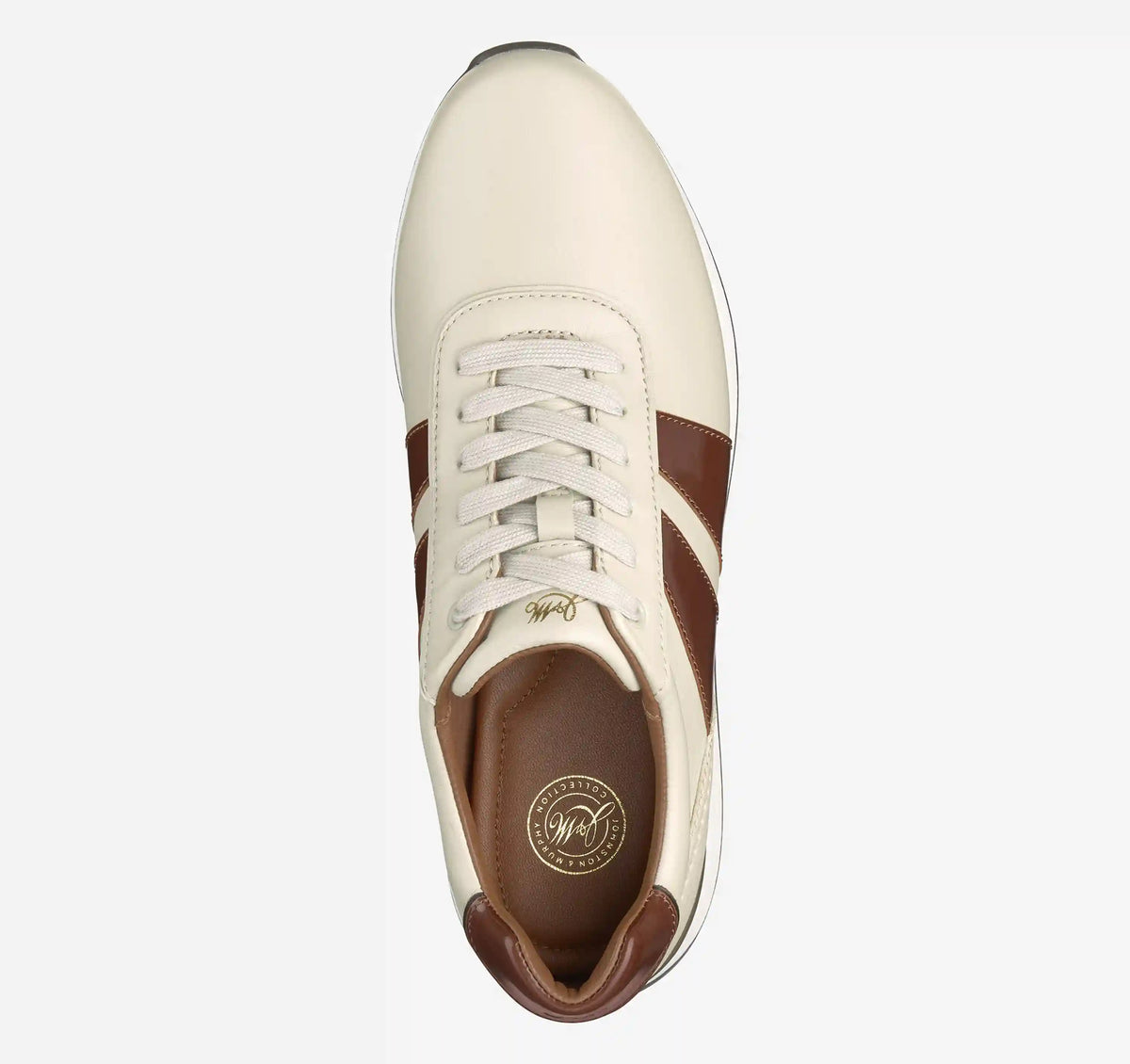 Morgan U-Throat Jogger - Beige Nappa Leather/Tan Brush-Off Patent Leather