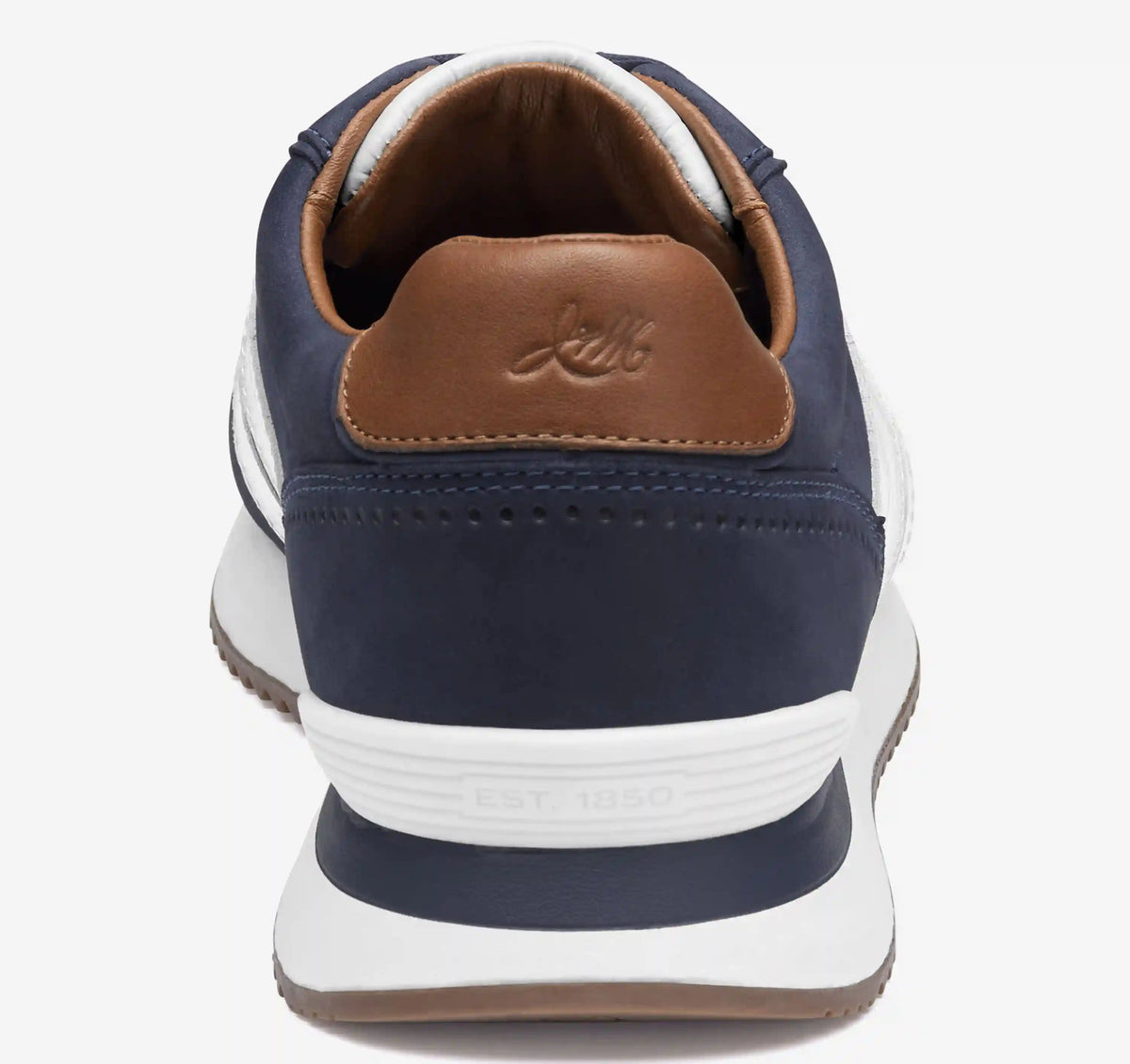 Morgan U-Throat Jogger - Navy Nubuck/White Croc-Embossed Full-Grain Leather