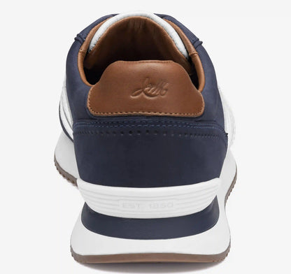 Morgan U-Throat Jogger - Navy Nubuck/White Croc-Embossed Full-Grain Leather