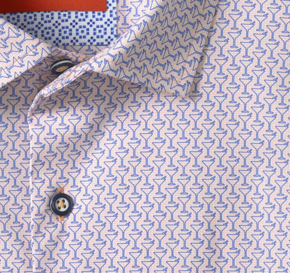 XC+™ Motion Short-Sleeve Print Knit Shirt - Apricot Martini
