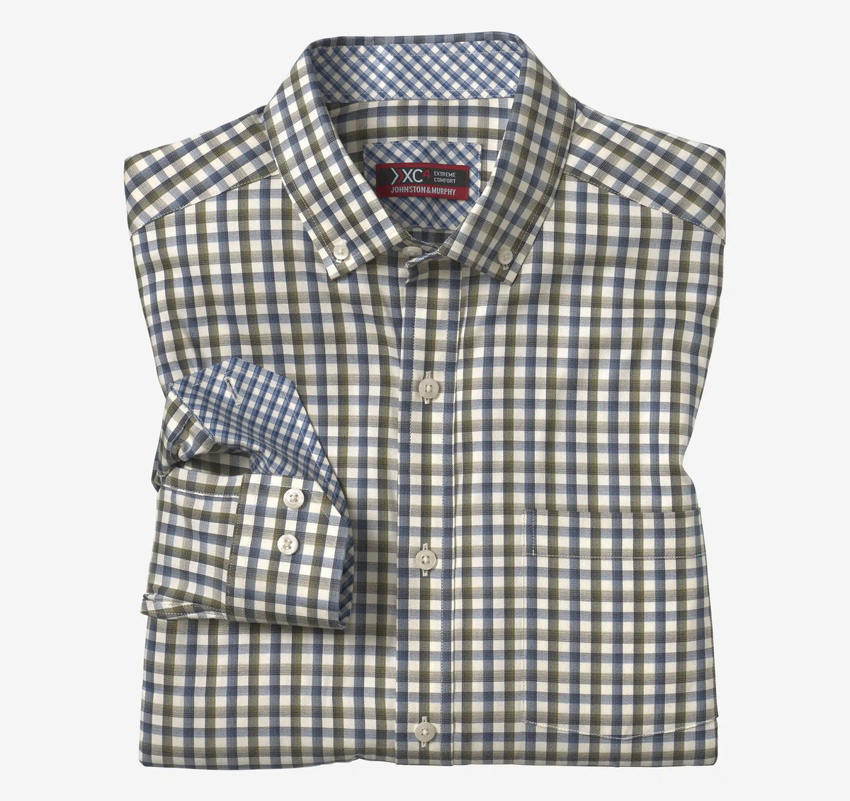 XC4® Sport Long-Sleeve Shirt - Olive Tattersall