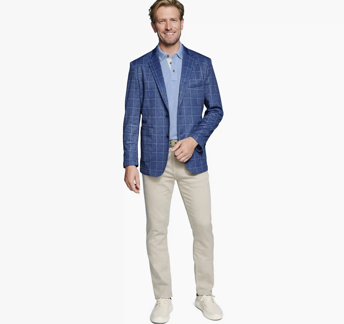 XC Flex® Pinnacle Knit Blazer - Blue Plaid