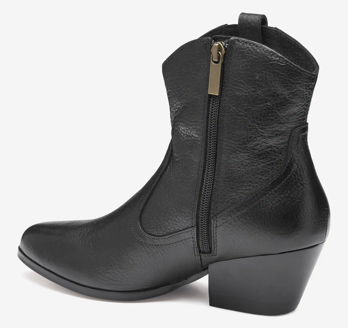 Tristen Western Bootie - Black Waterproof Full Grain