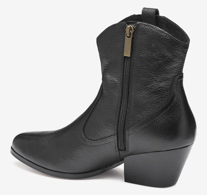 Tristen Western Bootie - Black Waterproof Full Grain