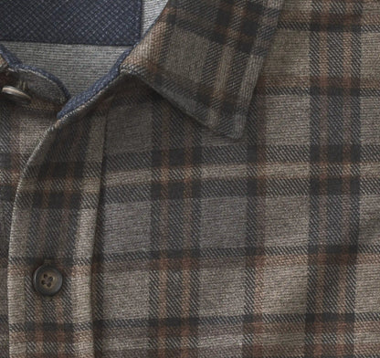 Eason Knit Shirt - Brown Plaid