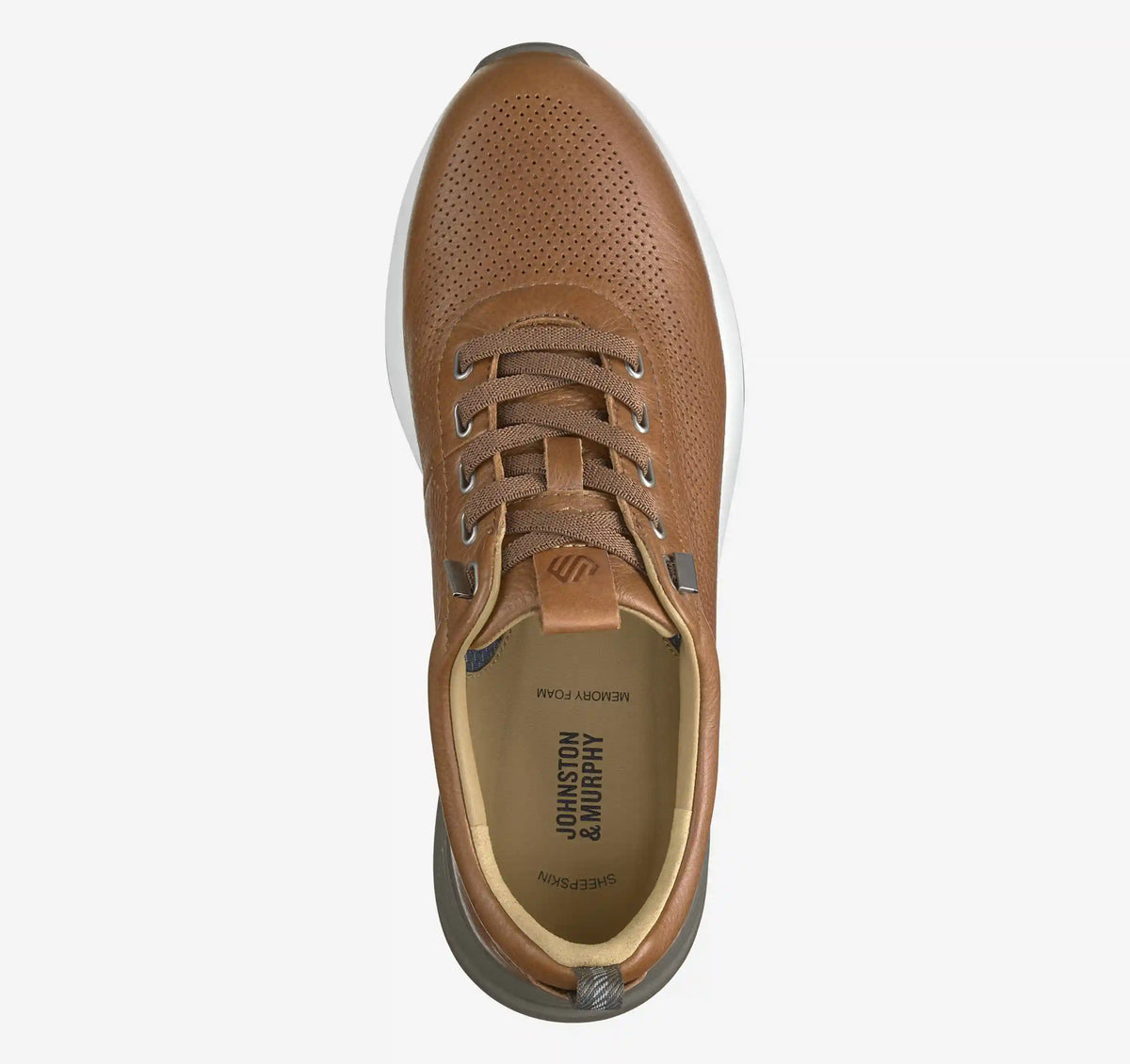 Kinnon Perfed Jogger - Dark Tan Full Grain