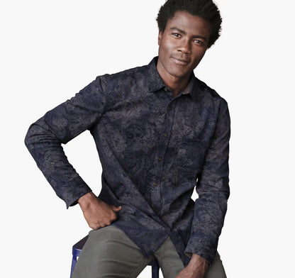 Cutler Corduroy Shirt - Navy Paisley