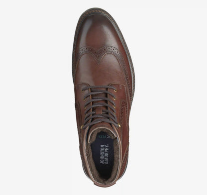 XC Flex® Cade Shearling Wingtip Boot - Mahogany Hand-Finished Full-Grain Leather/Shearling