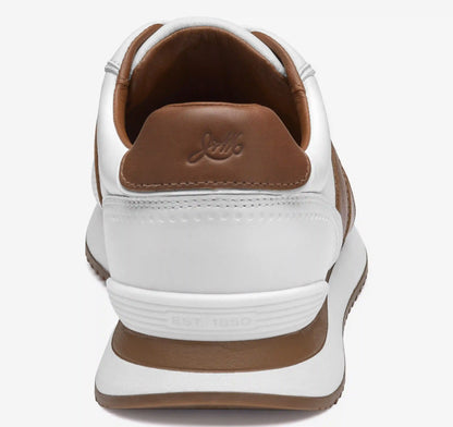 Morgan U-Throat Jogger - White Full-Grain Leather/Tan Full-Grain Leather